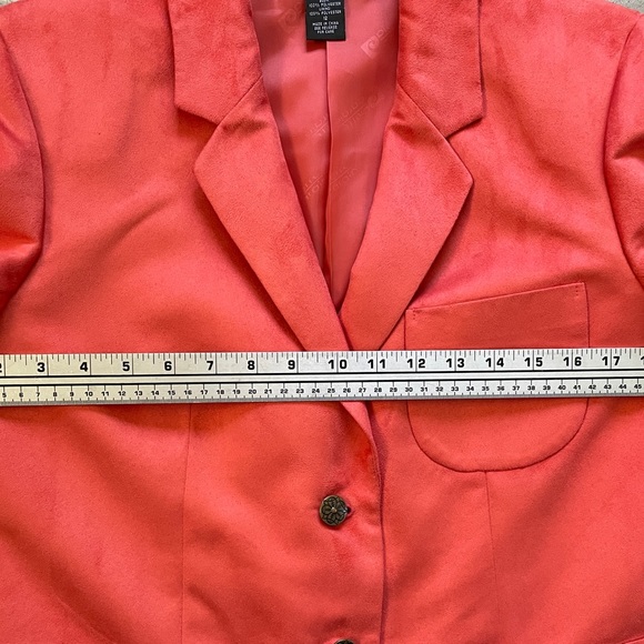 Pierre Cardin Coral Orange Suede Blazer - Picture 5 of 8